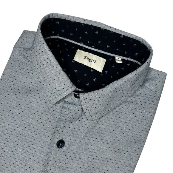 Zagiri Men's‎ Size Medium Short Sleeve Cotton Blend Button Up Shirt - Picture 1 of 10